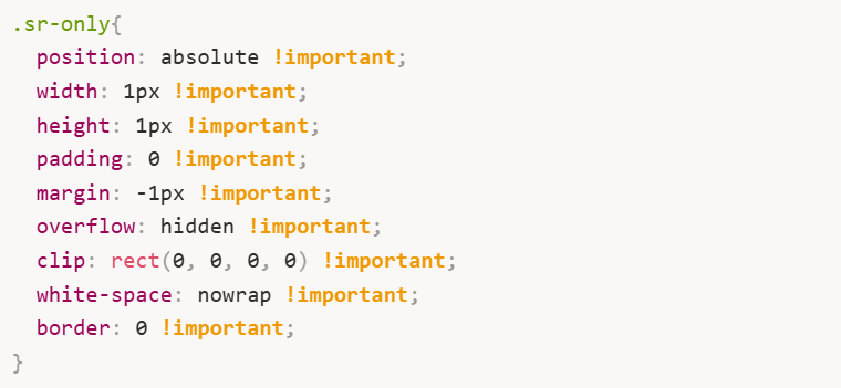 .sr-only 클래스 코드